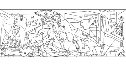 Guernica By Pablo Picasso Coloring Page